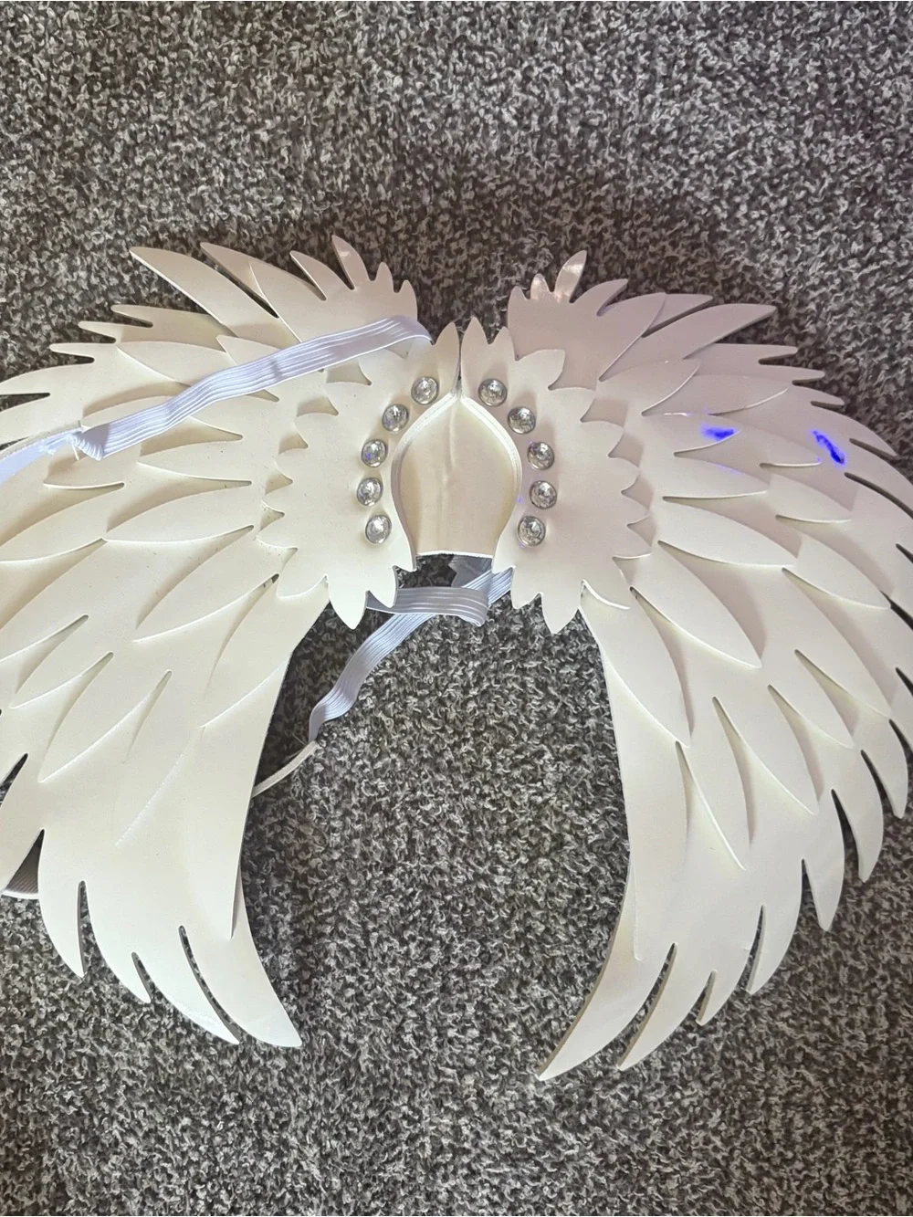 Fallen wings White Decorative Angel Wings Wall Accent with Rhinestone Detail